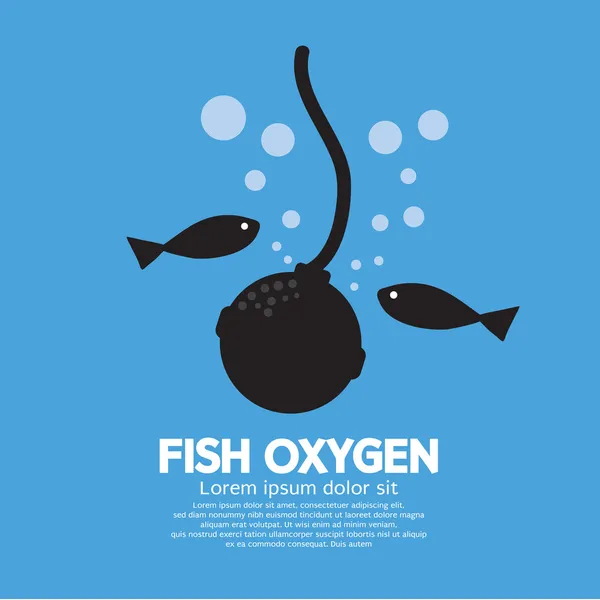 Fish Oxygen Vector Illustration — Stock Vector