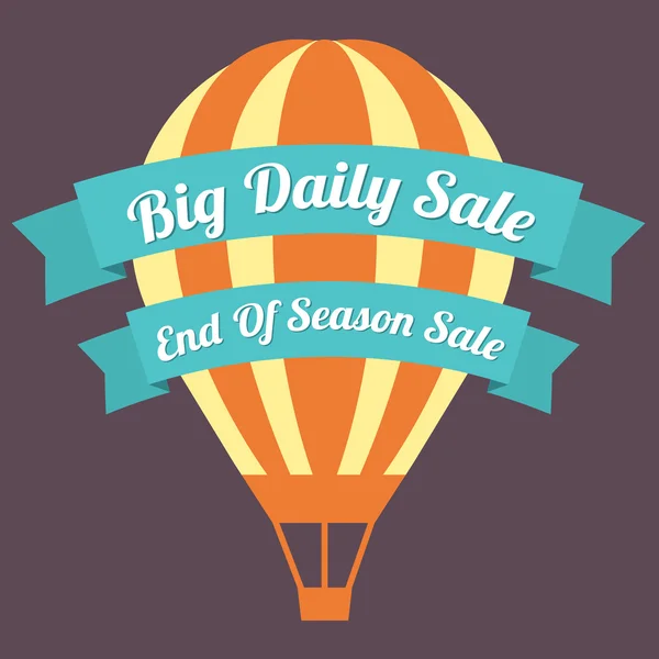 Big Day Sale Hot Air Balloon — Stock Vector