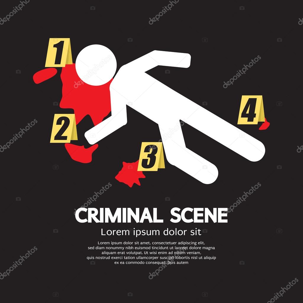 Criminal Scene Vector Illustration