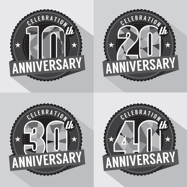 Conjunto de diseño de celebración de aniversario — Vector de stock