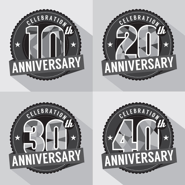 Set of Anniversary Celebration Design