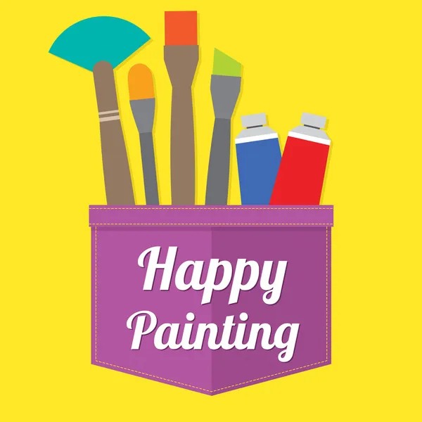 Happy Painting Vector Illustration — Stock Vector