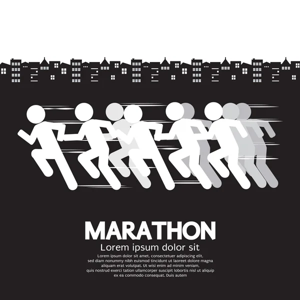 Marathon Runner Sign Vector Illustration — Stock Vector