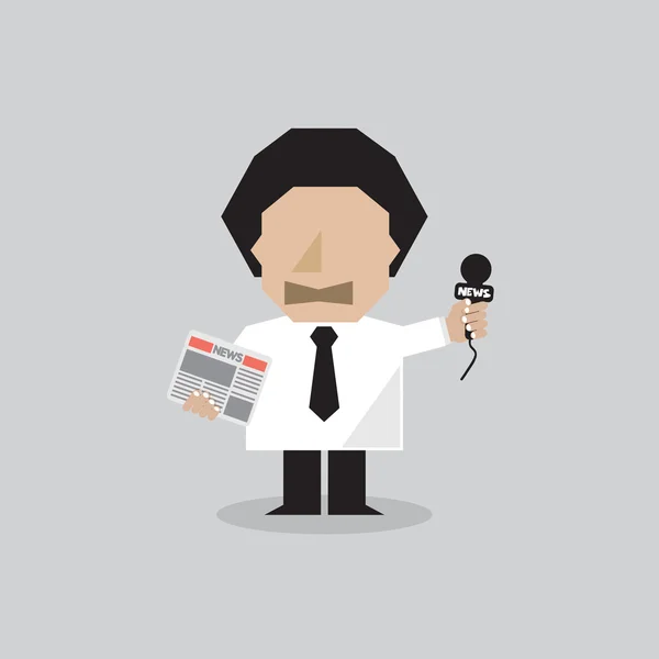 Reporter Man Illustration vectorielle — Image vectorielle