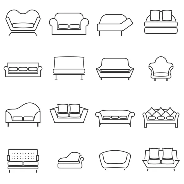 Sofa Icons — Stock Vector
