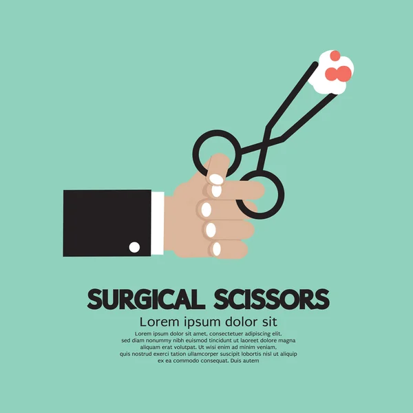 Surgical Scissors In Hand Vector Illustration — Stock Vector