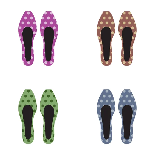 Set de zapatos de mujer Vector Ilustración — Vector de stock