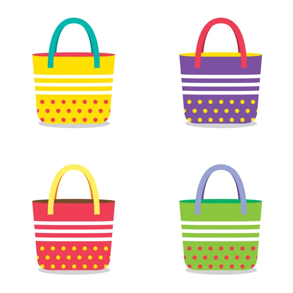 Conjunto de bolsos coloridos — Vector de stock