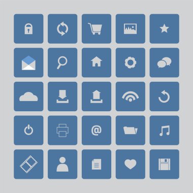 Mavi Web sitesi vektör simgeler kümesi 