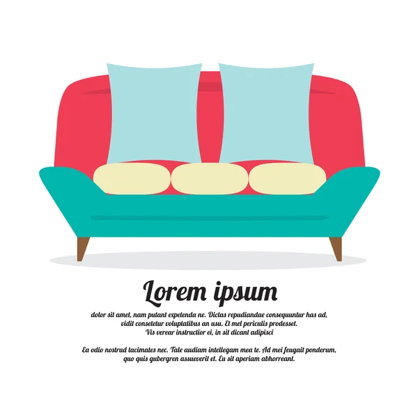 Vintage sofa vectorillustratie — Stockvector