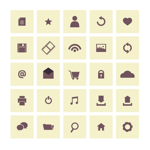 Vintage sitio web conjunto de iconos vectoriales — Vector de stock