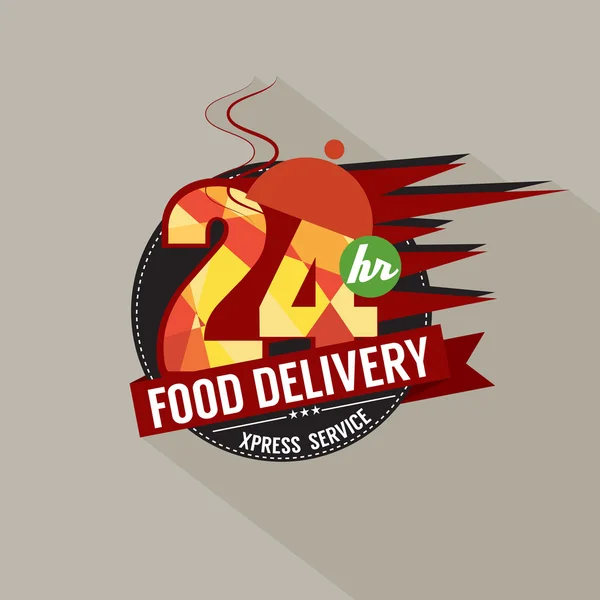 Servicio de entrega de alimentos las 24 horas — Archivo Imágenes Vectoriales