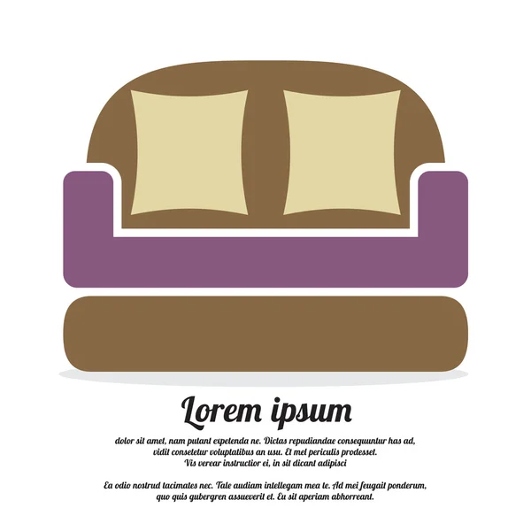 Vintage bruin sofa vectorillustratie — Stockvector