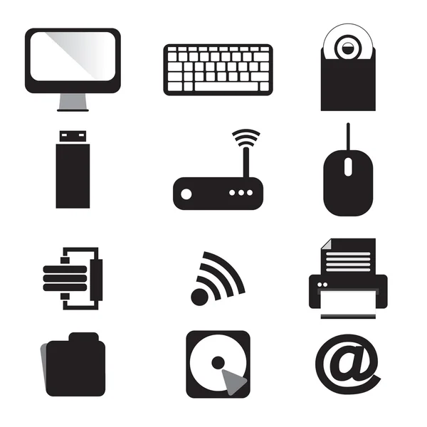 Komputer i urządzenia wektor zestaw ikon — Wektor stockowy