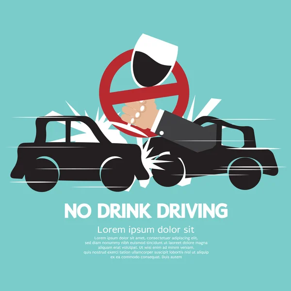 No Drink Driving Vector Illustration — Stock Vector