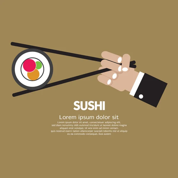 Palillos con ilustración vectorial de sushi — Archivo Imágenes Vectoriales