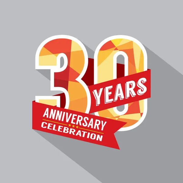 30º Aniversario Celebración Diseño — Vector de stock