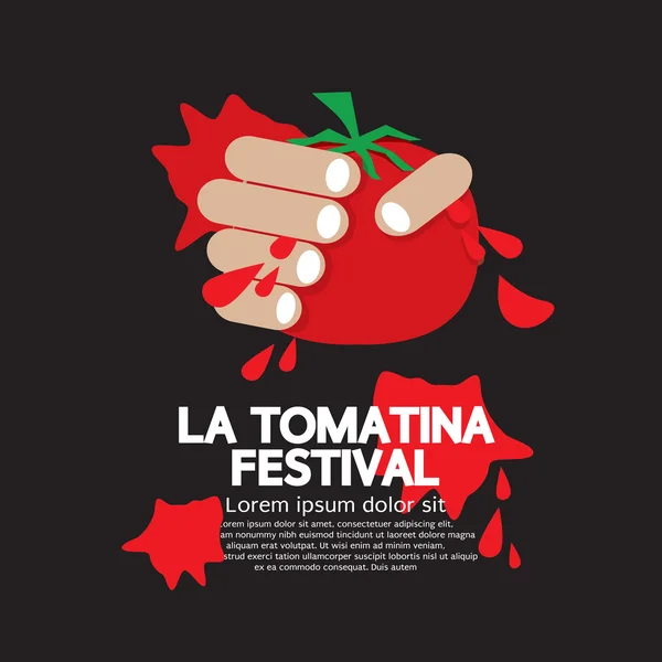 La tomatina fesztivál vektoros illusztráció — Stock Vector