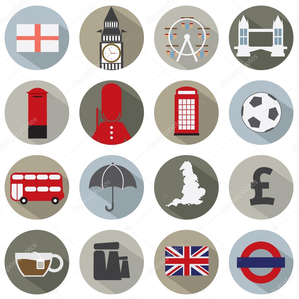 Set of England Symbol Icons