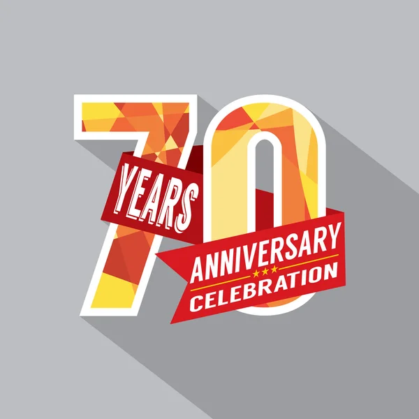 Desenho de celebração de aniversário de 70 anos — Vetor de Stock