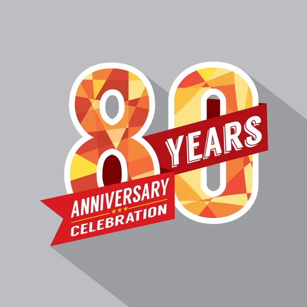 80th Anniversary Celebration Design — Vettoriale Stock