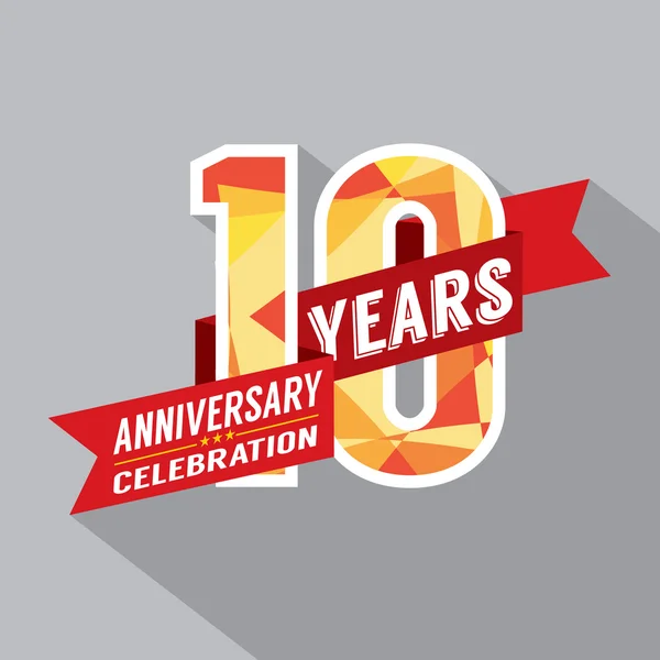 10º Aniversario Celebración Diseño — Vector de stock