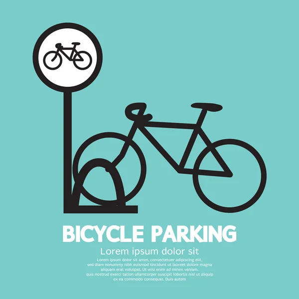 Bicicleta signo de estacionamiento Vector ilustración — Vector de stock