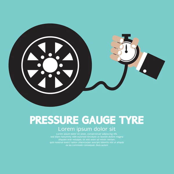 Ilustração do vetor do pneu do calibre de pressão — Vetor de Stock
