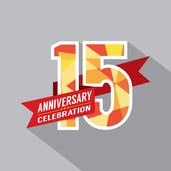 15 år anniversary celebration design — Stock vektor