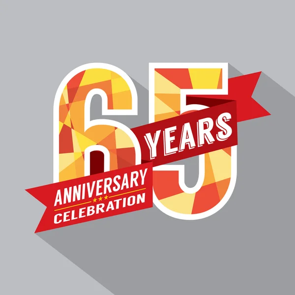 65º Aniversario Celebración Diseño — Vector de stock