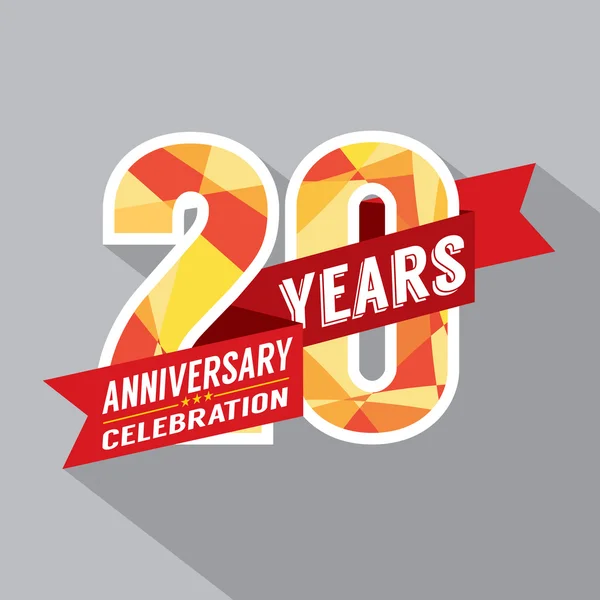 20º Aniversario Celebración Diseño — Vector de stock