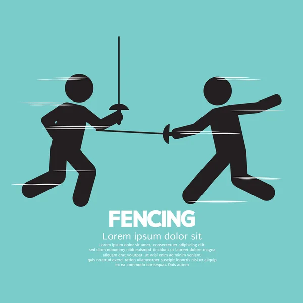 Fencing Sport Sign Vector Illustration - Stok Vektor