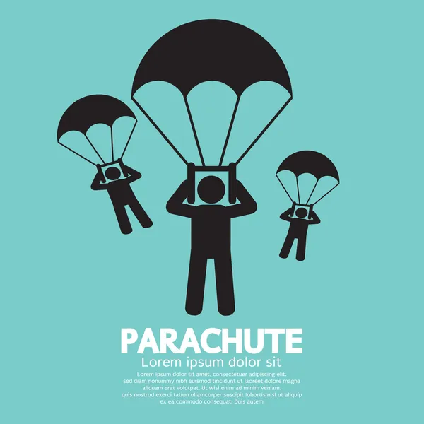 Парашютные прыжки с парашютом — стоковый вектор