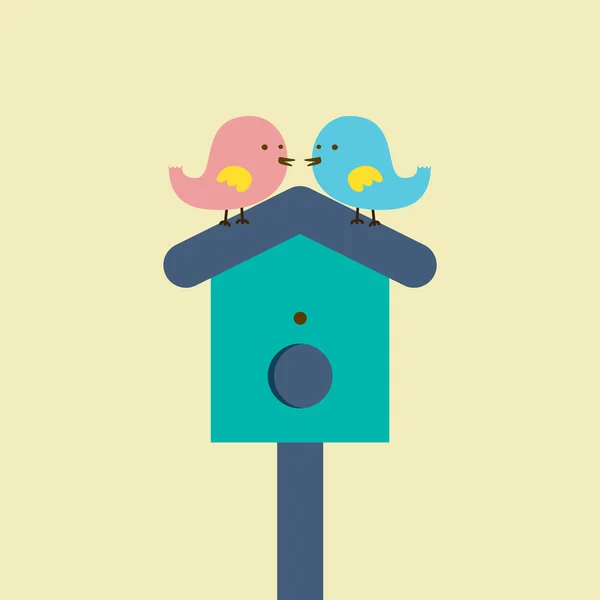 Illustration vectorielle du couple d'oiseaux — Image vectorielle