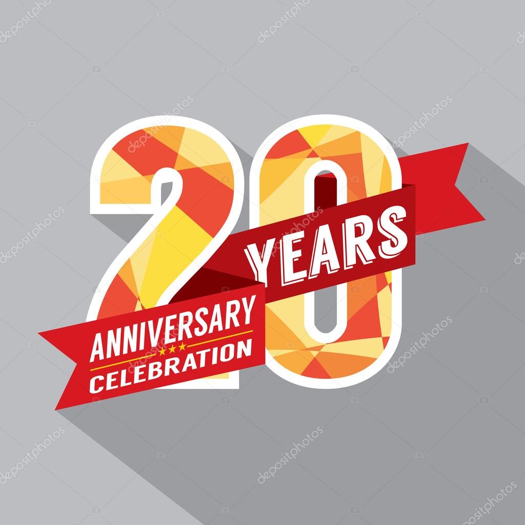 20th Years Anniversary Celebration Design Stock Vector Image by