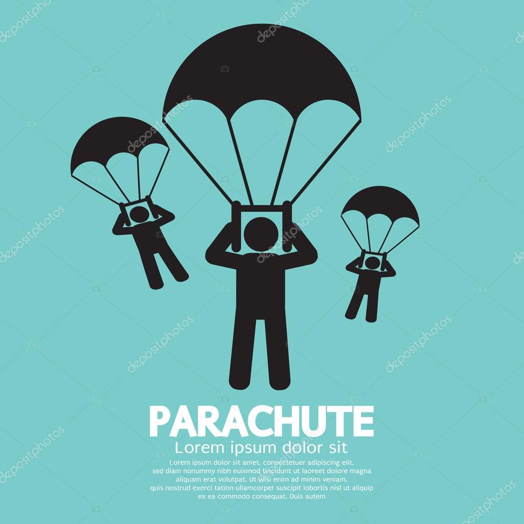 Parachutes Skydiving Sign Vector Illustration — Stock Vector © happymay