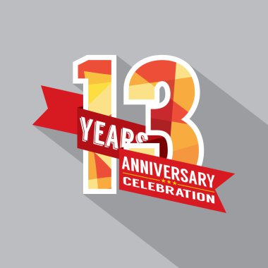 13th Years Anniversary Celebration Design clipart