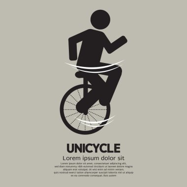 Unicycle grafik işareti illüstrasyon vektör