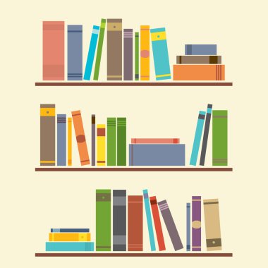 Bookshelf grafik vektör çizim