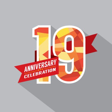 19 yıl yıldönümü kutlama tasarım
