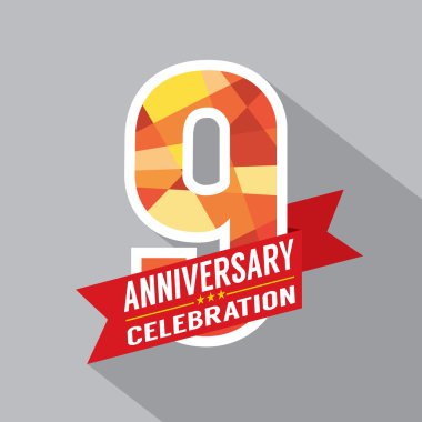 9th Years Anniversary Celebration Design clipart