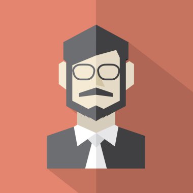 Modern düz tasarım işadamı simgesi