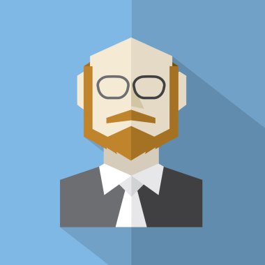 Modern düz tasarım işadamı simgesi