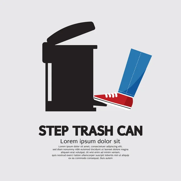 Step Trash Can Vector Illustration — Stock Vector