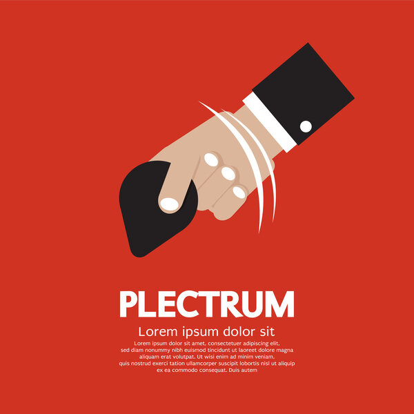 Plectrum In Hand Vector Illustration