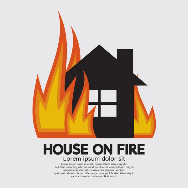 House On Fire Vector Illustration — Stock Vector