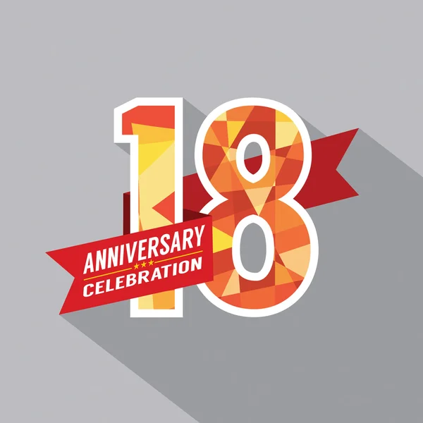 18 lat Anniversary Celebration Design — Wektor stockowy