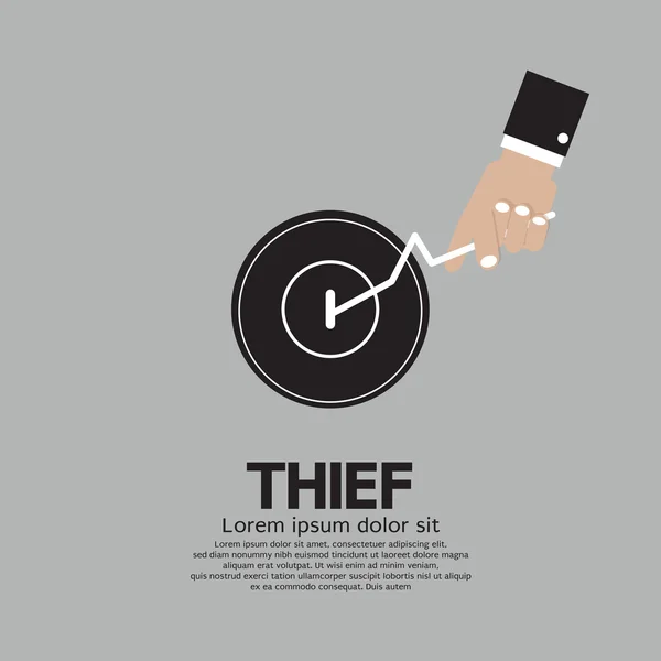 Thief's kézzel kapcsolja ajtógomb — Stock Vector