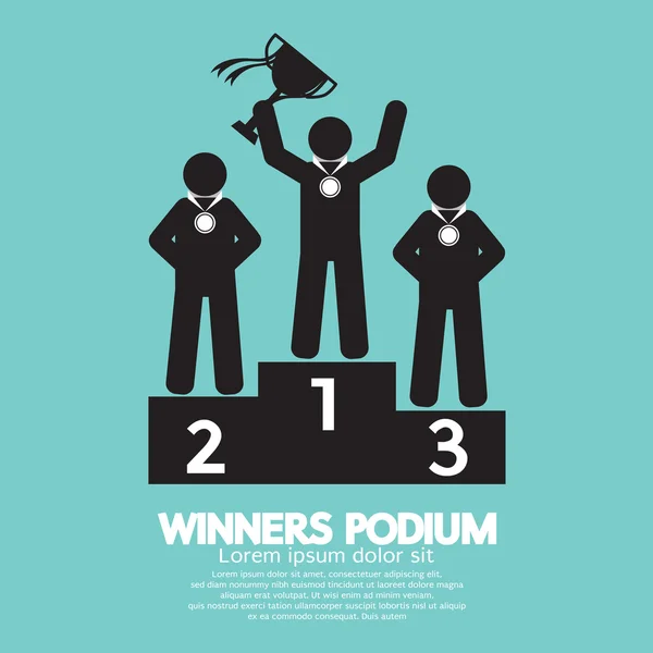 Gewinner Podium Symbol Vektor Illustration — Stockvektor