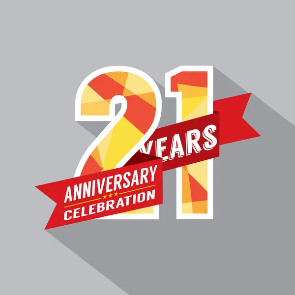 21º Aniversario Celebración Diseño — Vector de stock